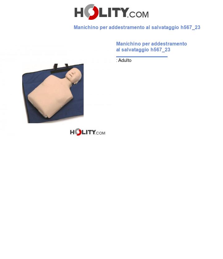 Manichino per addestramento al salvataggio h567_23