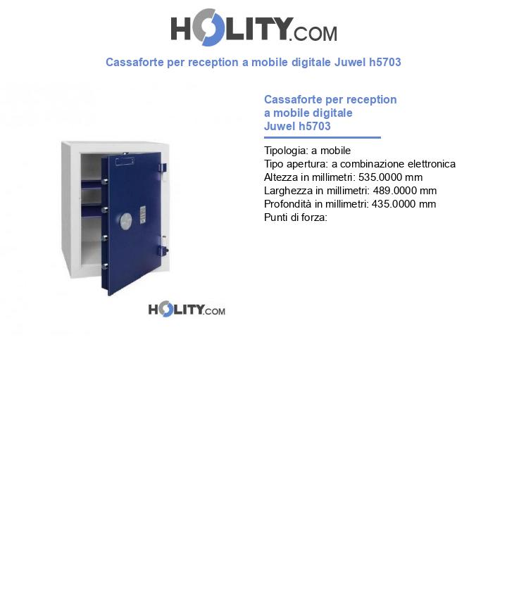 Cassaforte per reception a mobile digitale Juwel h5703