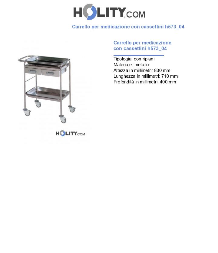 Carrello per medicazione con cassettini h573_04