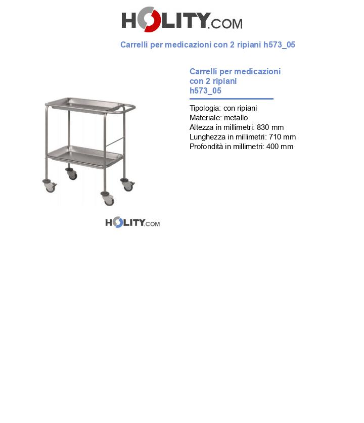 Carrelli per medicazioni con 2 ripiani h573_05