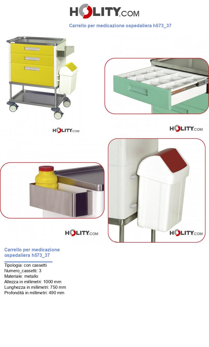 Carrello per medicazione ospedaliera h573_37