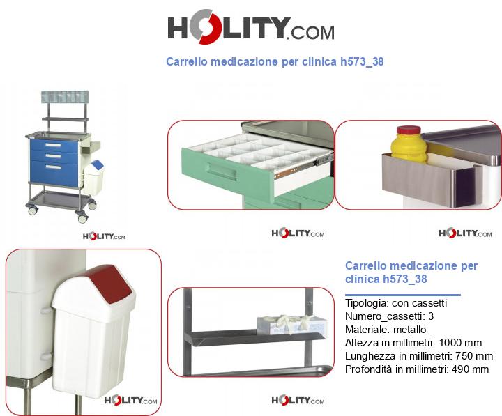 Carrello medicazione per clinica h573_38