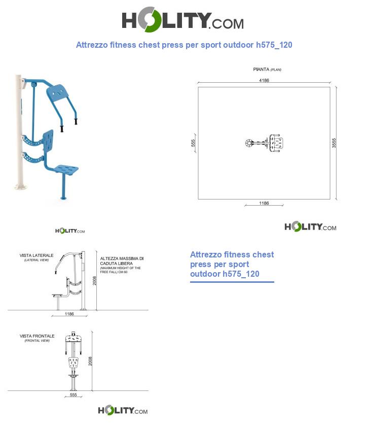 Attrezzo fitness chest press per sport outdoor h575_120