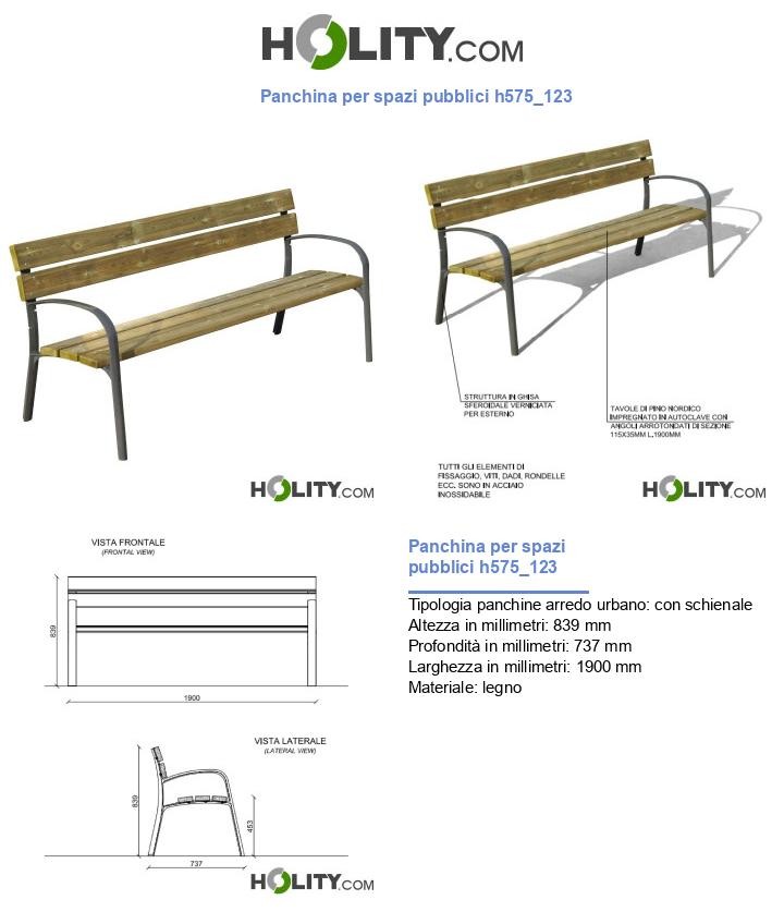 Panchina per spazi pubblici h575_123