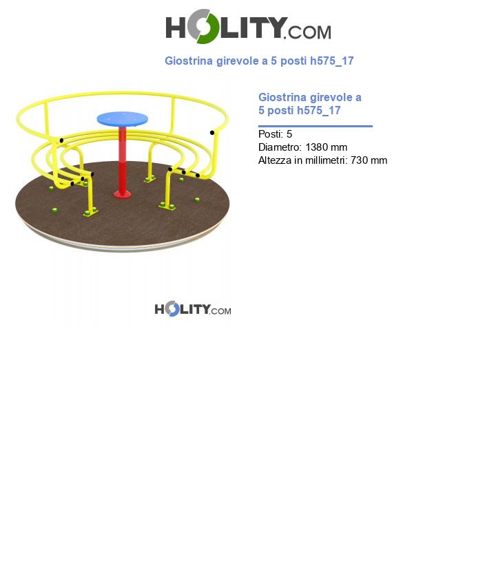 Giostrina girevole a 5 posti h575_17