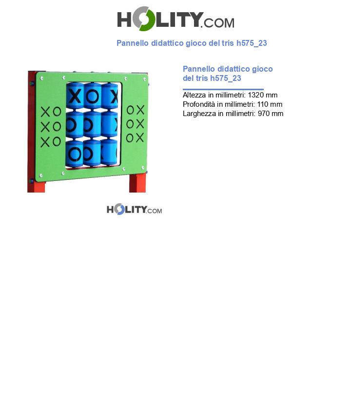 Pannello didattico gioco del tris h575_23