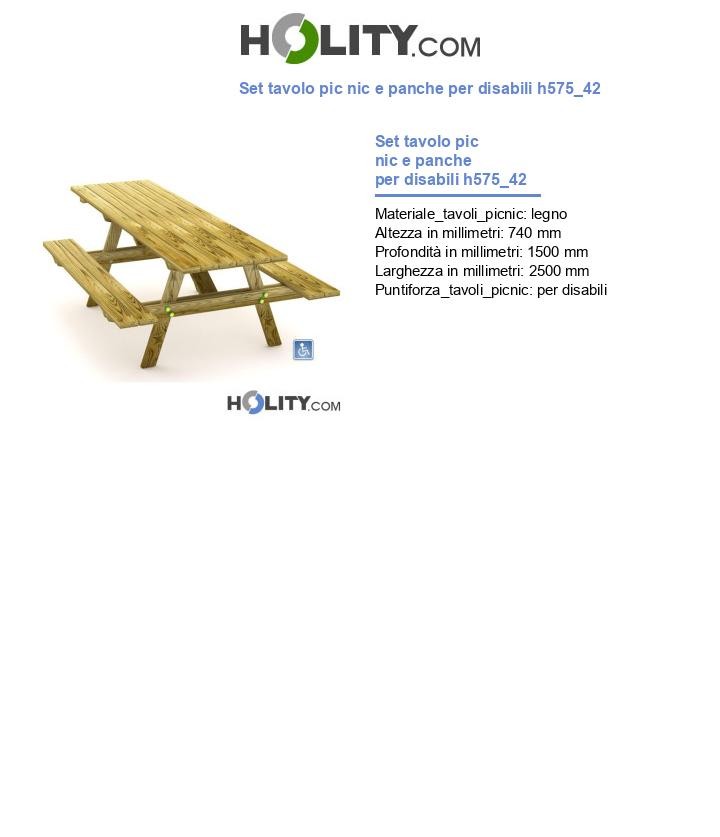 Set tavolo pic nic e panche per disabili h575_42