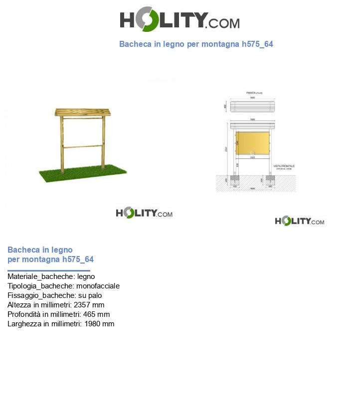 Bacheca in legno per montagna h575_64