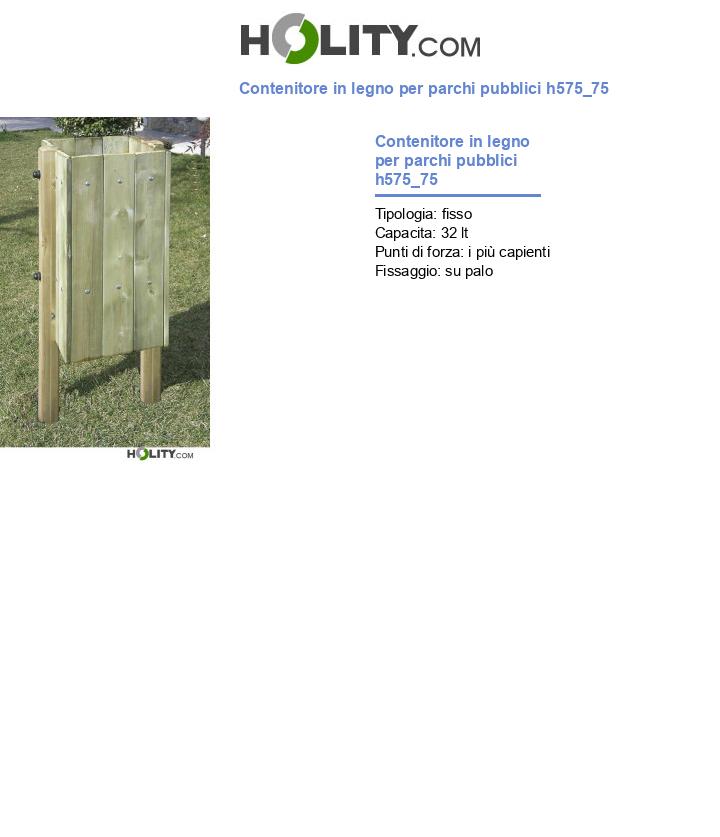 Contenitore in legno per parchi pubblici h575_75