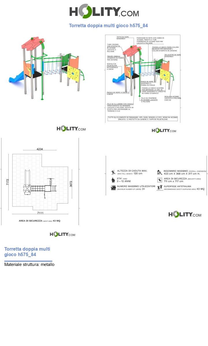 Torretta doppia multi gioco h575_84