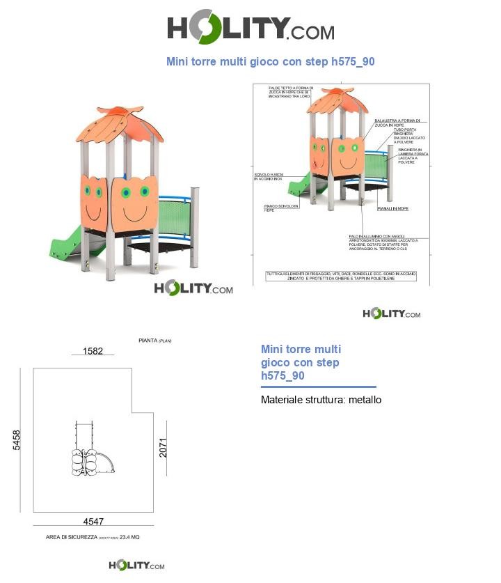 Mini torre multi gioco con step h575_90