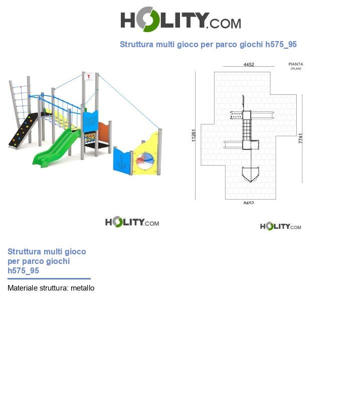 Struttura multi gioco per parco giochi h575_95