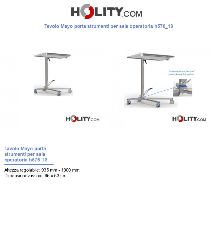 Tavolo Mayo porta strumenti per sala operatoria h576_18