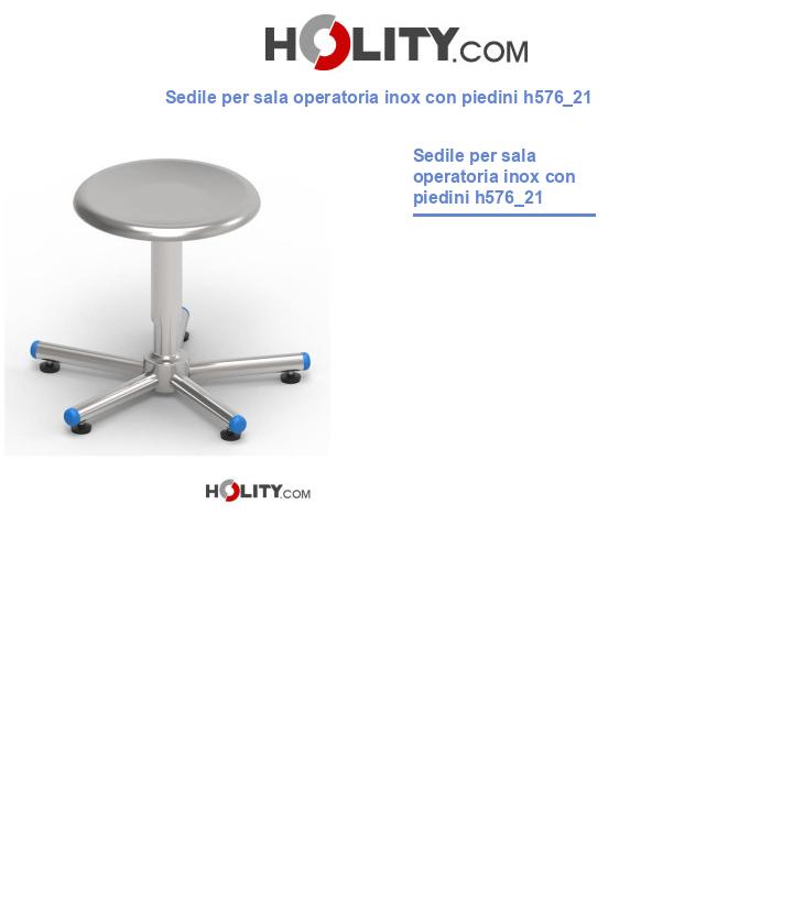 Sedile per sala operatoria inox con piedini h576_21