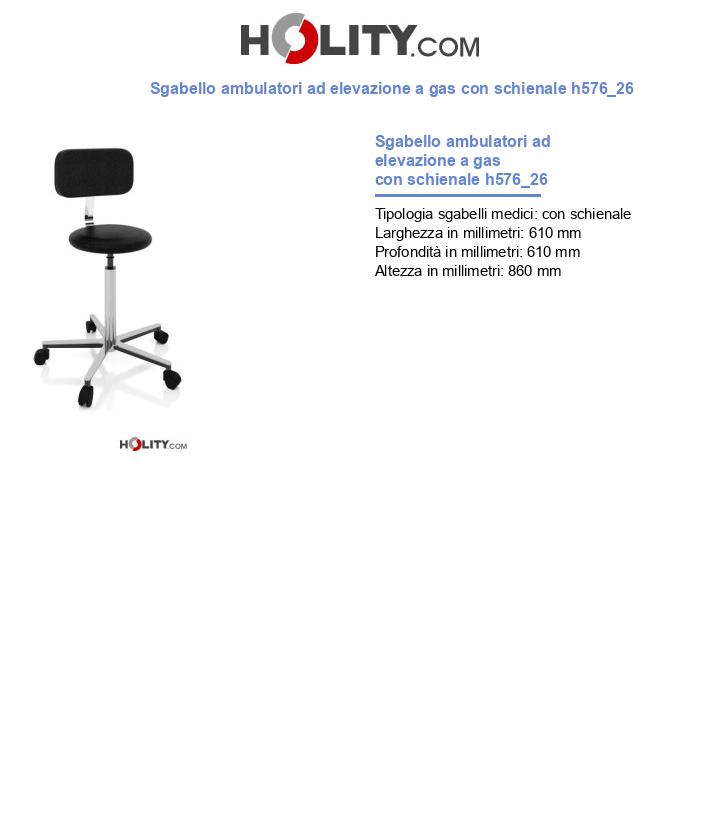 Sgabello ambulatori ad elevazione a gas con schienale h576_26