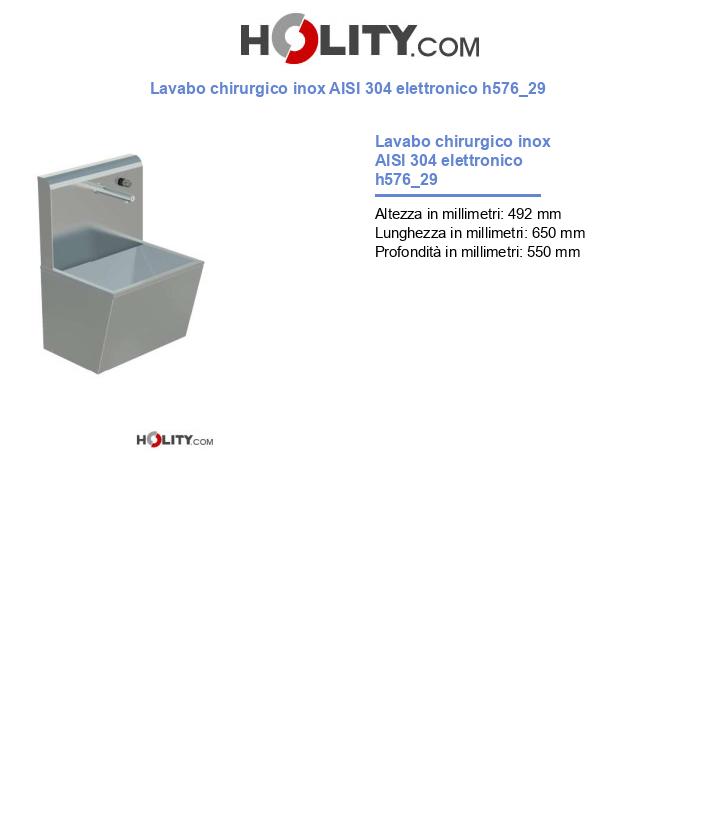 Lavabo chirurgico inox AISI 304 elettronico h576_29