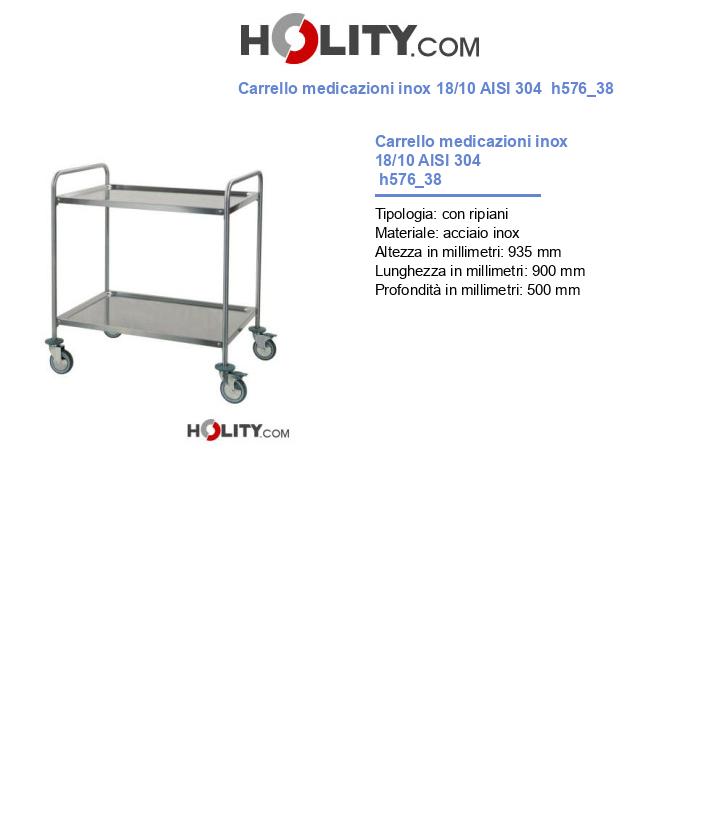 Carrello medicazioni inox 18/10 AISI 304  h576_38