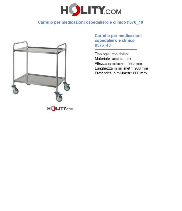 Carrello per medicazioni ospedaliero e clinico h576_40