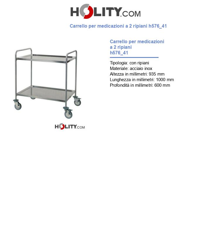Carrello per medicazioni a 2 ripiani h576_41