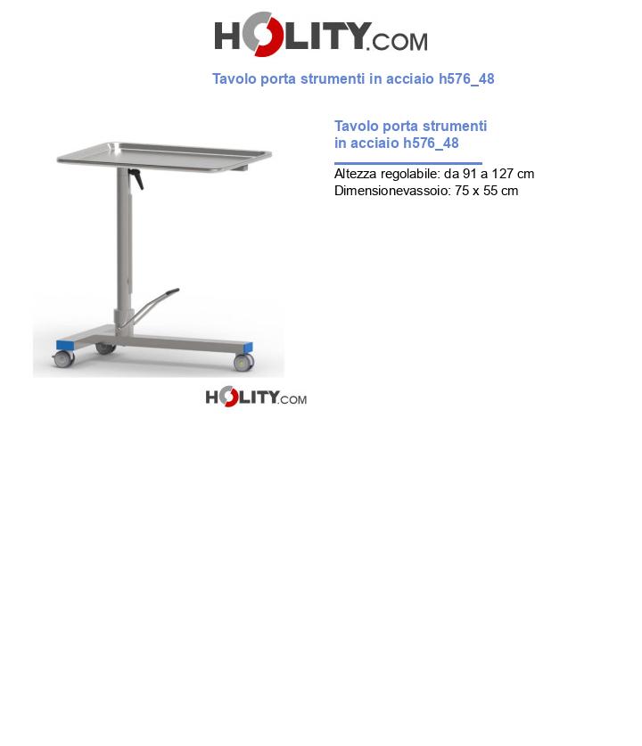 Tavolo porta strumenti in acciaio h576_48