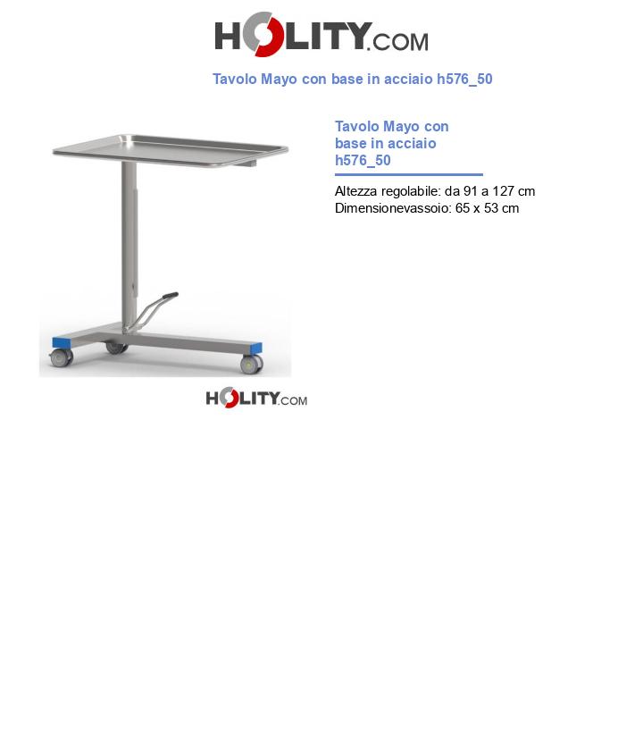 Tavolo Mayo con base in acciaio h576_50