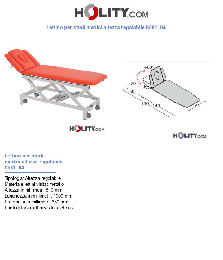 Lettino per studi medici altezza regolabile h581_04