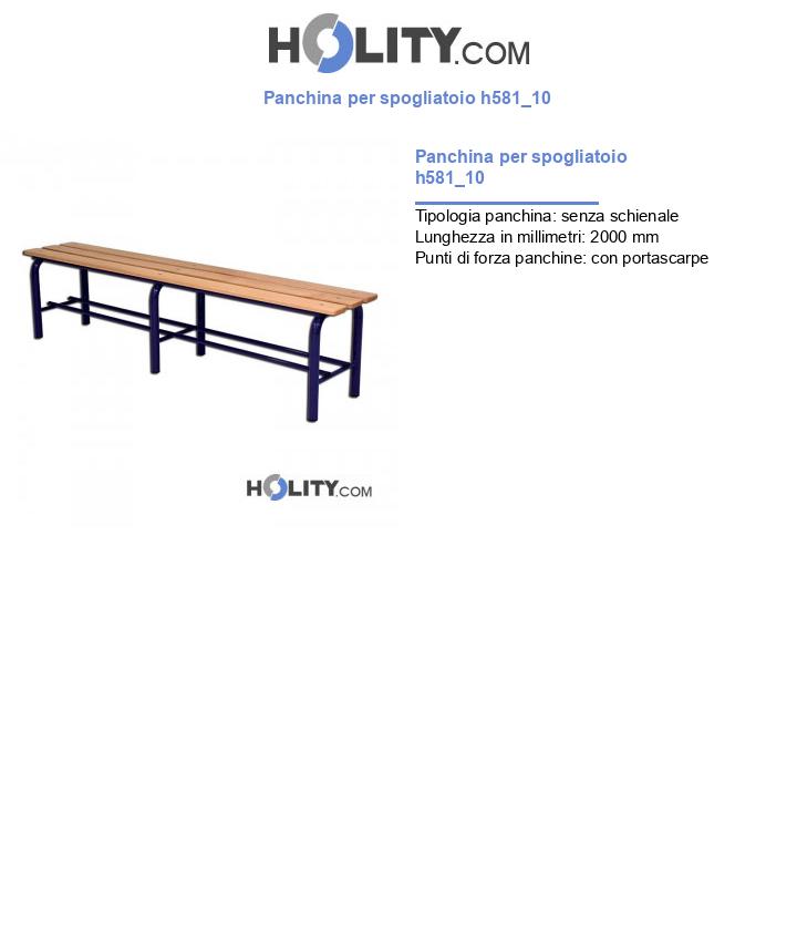 Panchina per spogliatoio h581_10