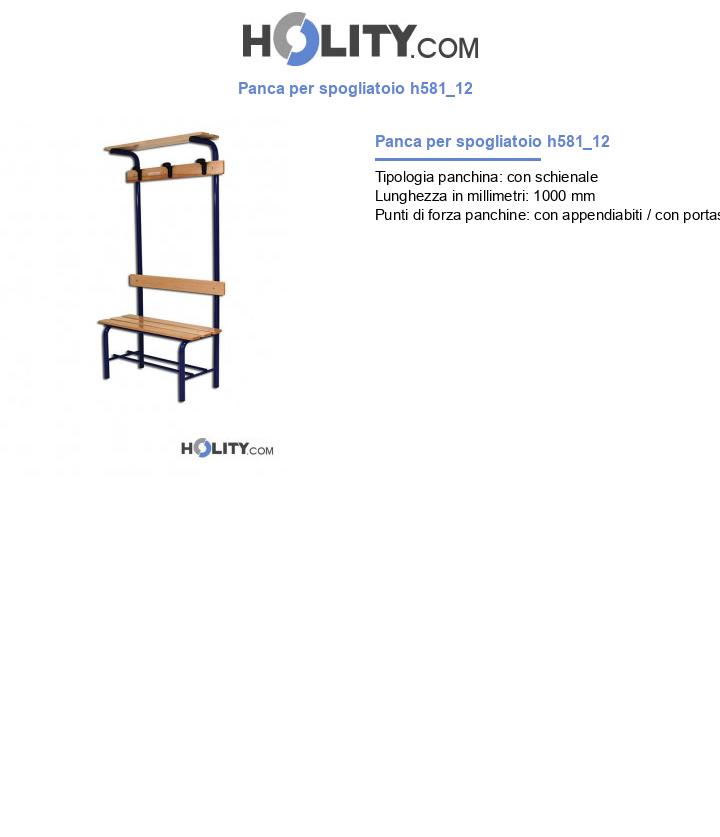 Panca per spogliatoio h581_12