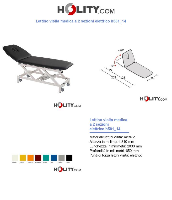 Lettino visita medica a 2 sezioni elettrico h581_14