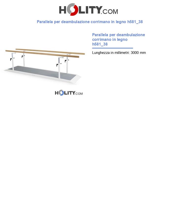 Parallela per deambulazione corrimano in legno h581_38