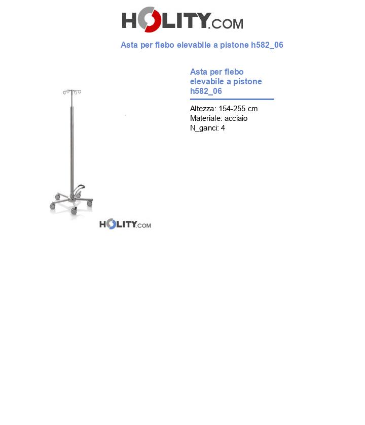 Asta per flebo elevabile a pistone h582_06