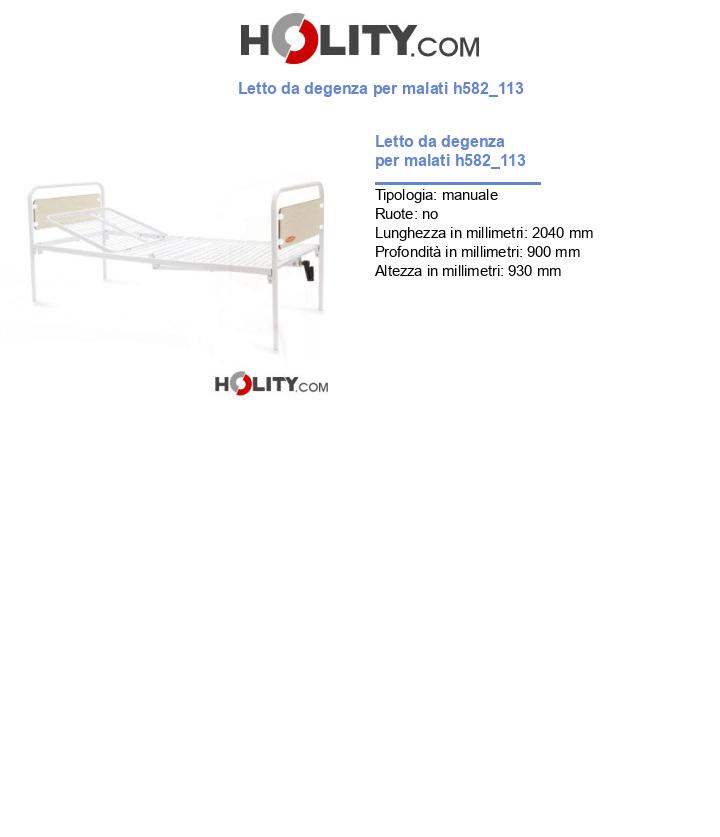 Letto da degenza per malati h582_113