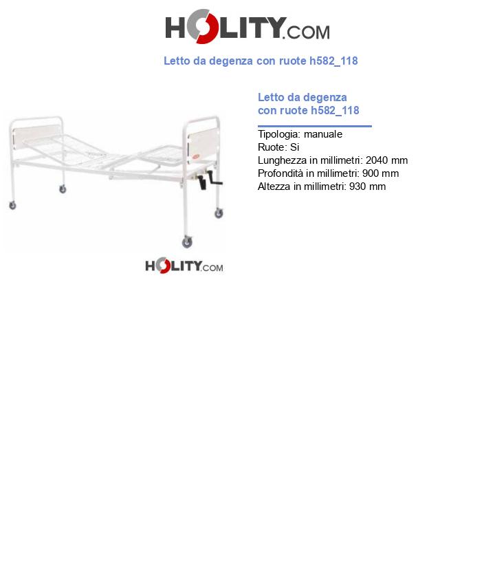Letto da degenza con ruote h582_118