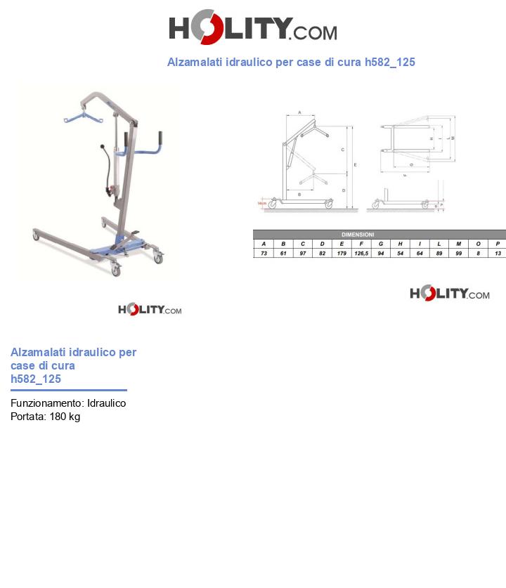 Alzamalati idraulico per case di cura h582_125