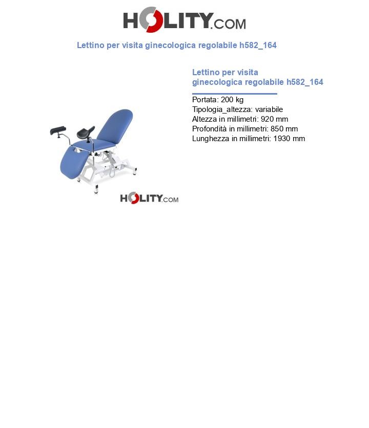 Lettino per visita ginecologica regolabile h582_164