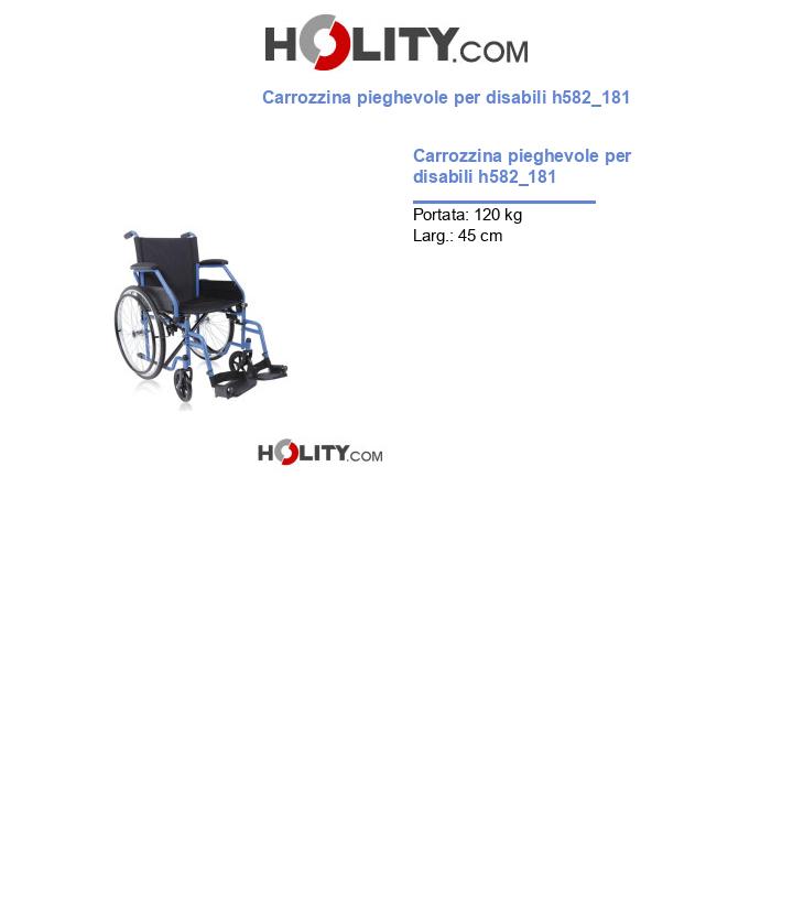 Carrozzina pieghevole per disabili h582_181