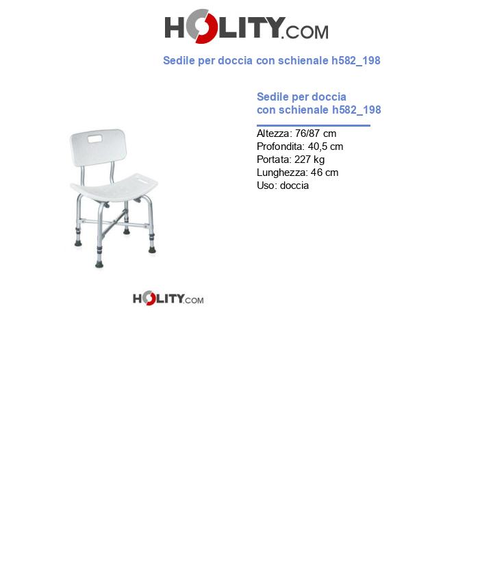 Sedile per doccia con schienale h582_198
