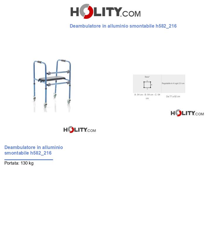 Deambulatore in alluminio smontabile h582_216