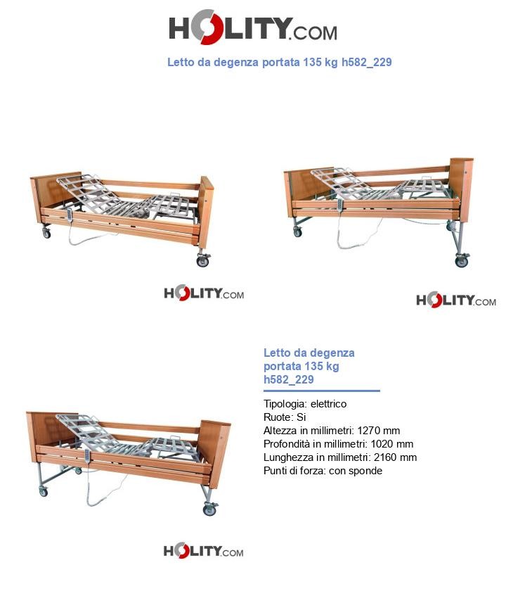Letto da degenza portata 135 kg h582_229