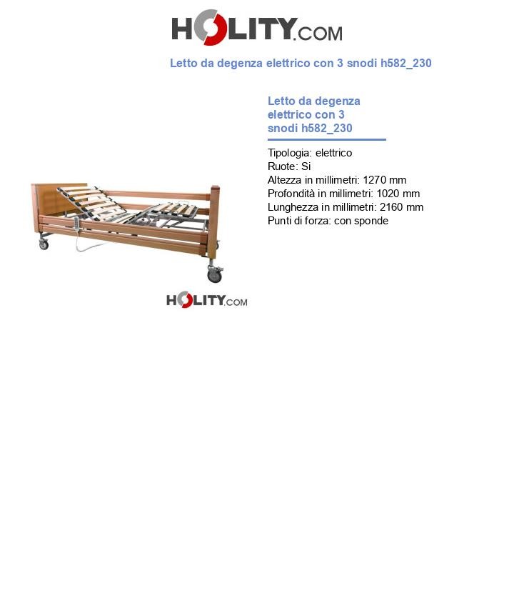 Letto da degenza elettrico con 3 snodi h582_230