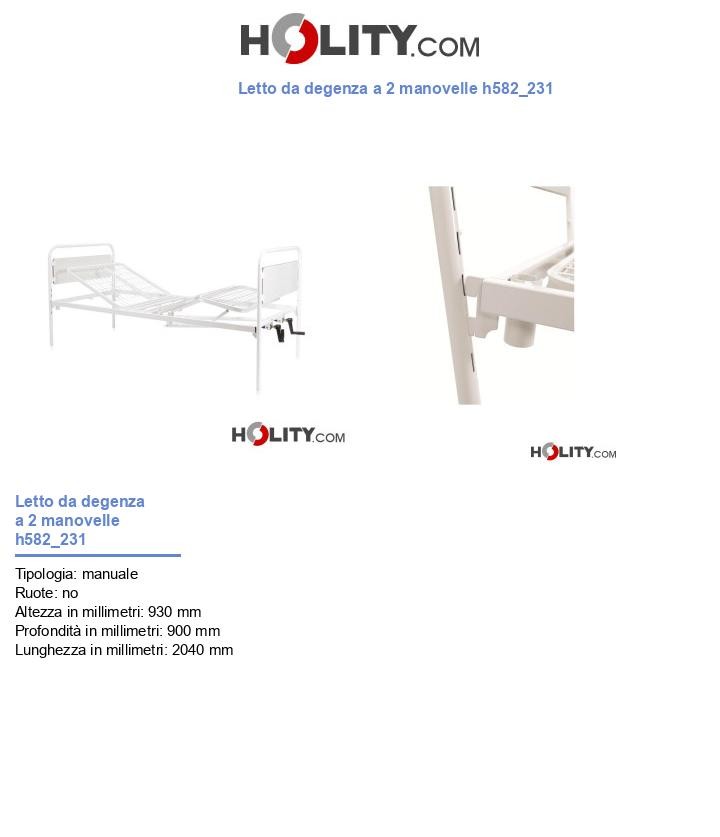 Letto da degenza a 2 manovelle h582_231