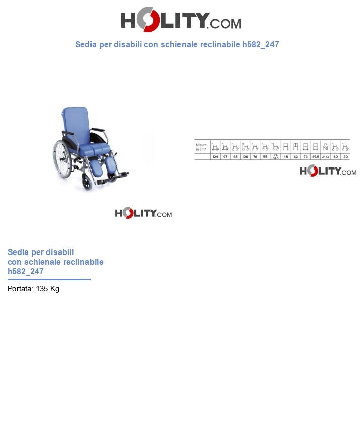 Sedia per disabili con schienale reclinabile h582_247