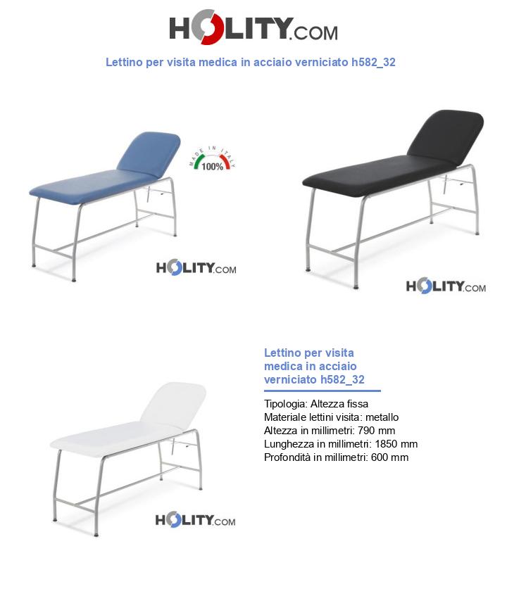 Lettino per visita medica in acciaio verniciato h582_32