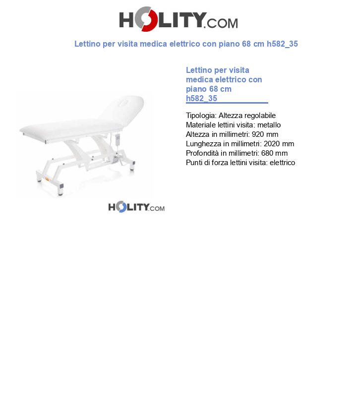 Lettino per visita medica elettrico con piano 68 cm h582_35