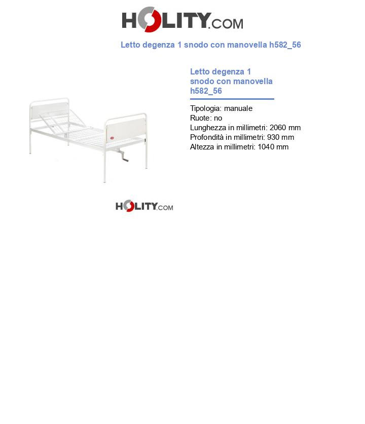 Letto degenza 1 snodo con manovella h582_56