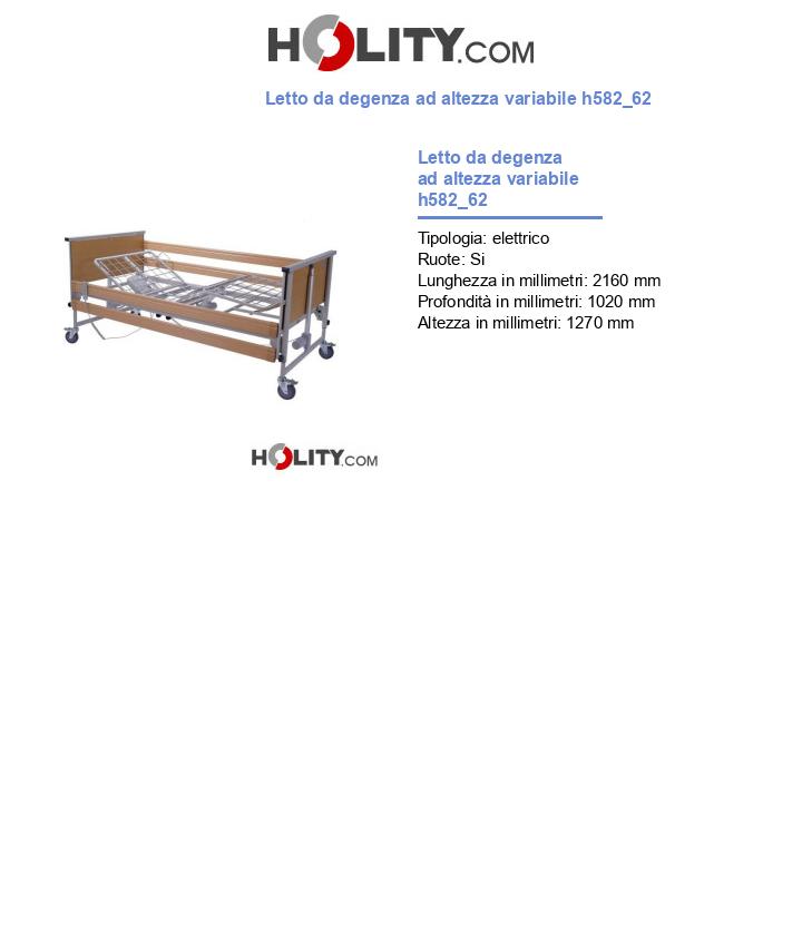 Letto da degenza ad altezza variabile h582_62