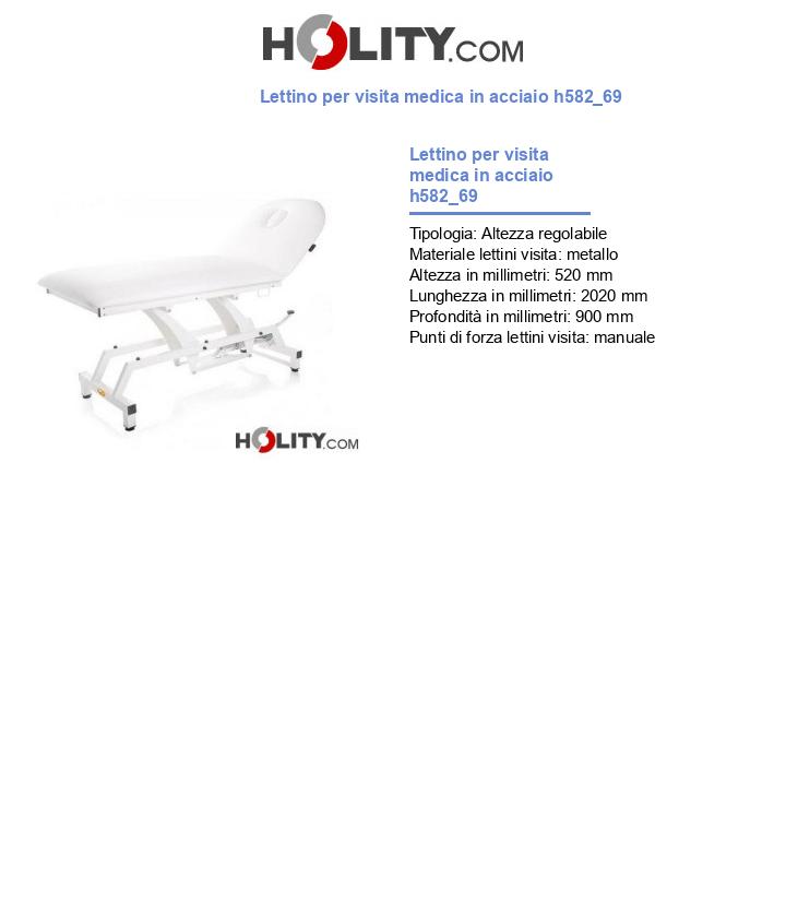 Lettino per visita medica in acciaio h582_69