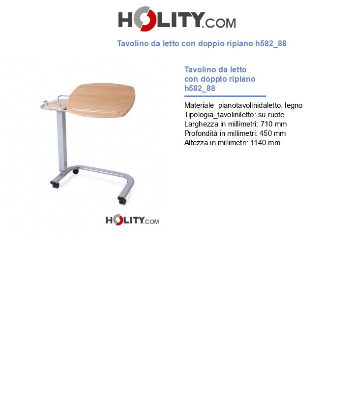 Tavolino da letto con doppio ripiano h582_88