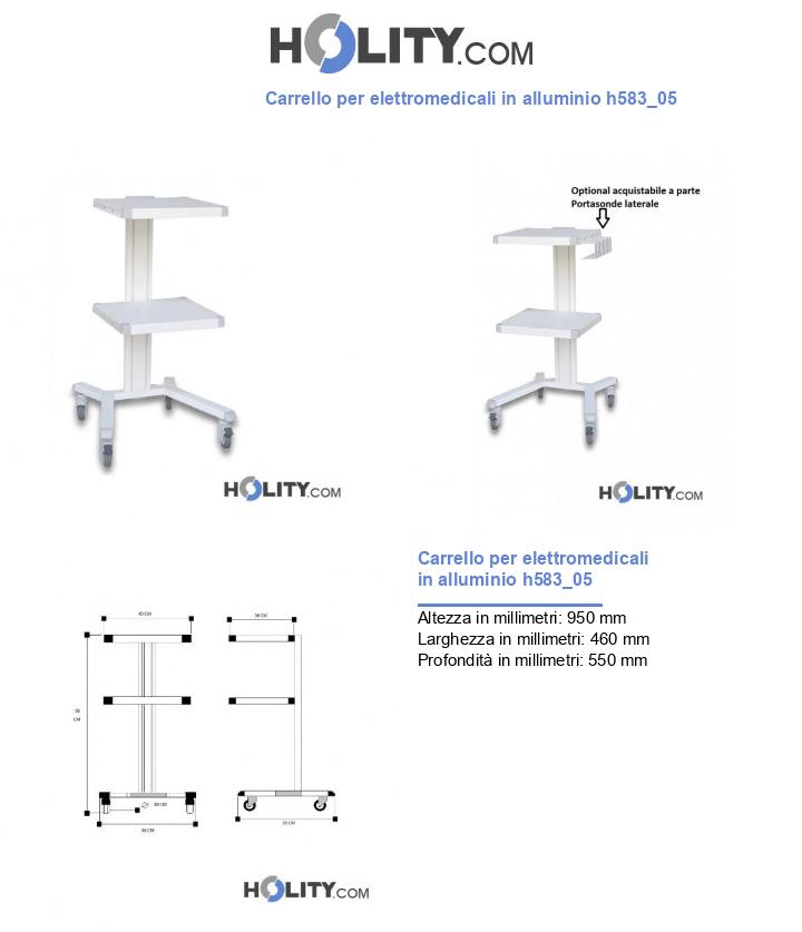 Carrello per elettromedicali in alluminio h583_05
