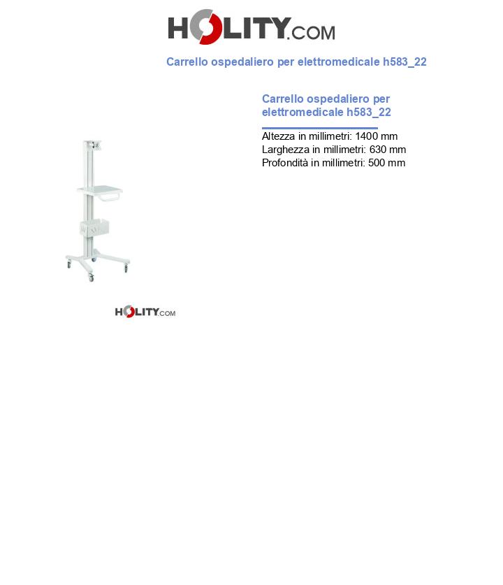 Carrello ospedaliero per elettromedicale h583_22
